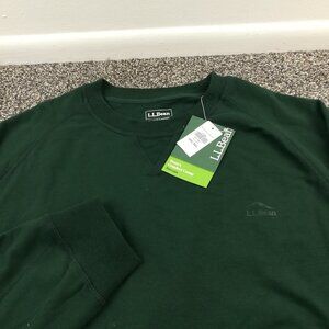 NWT LL Bean Sweatshirt Comfort Camp Crewneck Raglan Green Mens 3XL $70